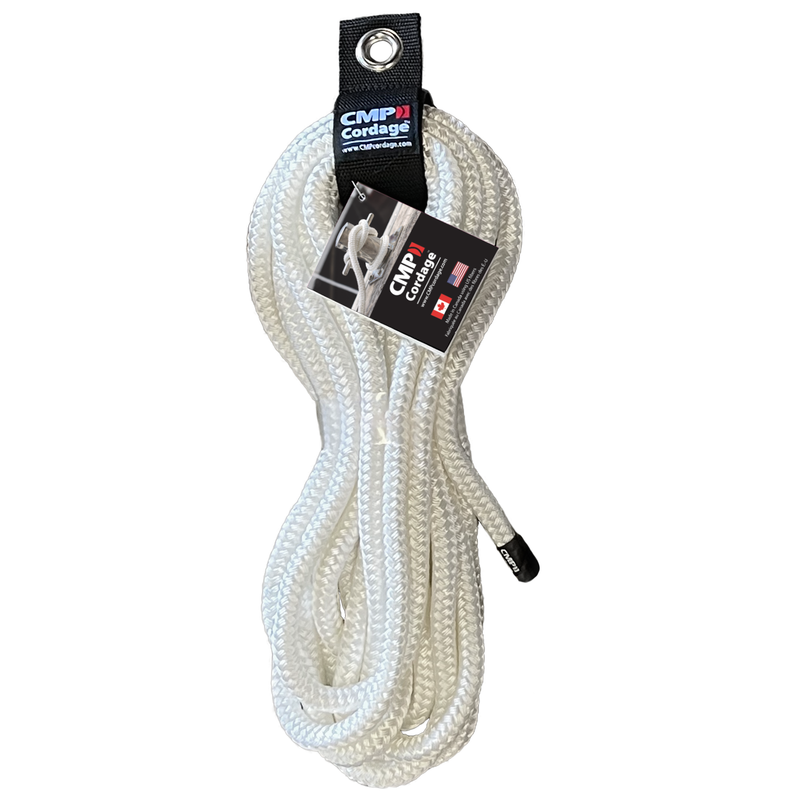 CMP Cordage Nylon Double Braid Dock Line - White