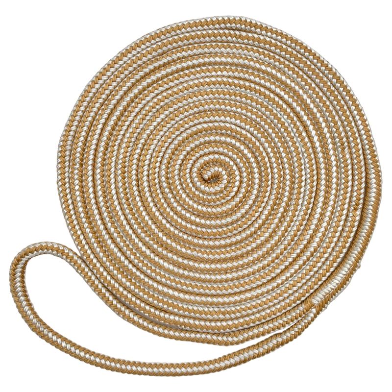 Titan Double Braid Nylon Dock Line - White Gold