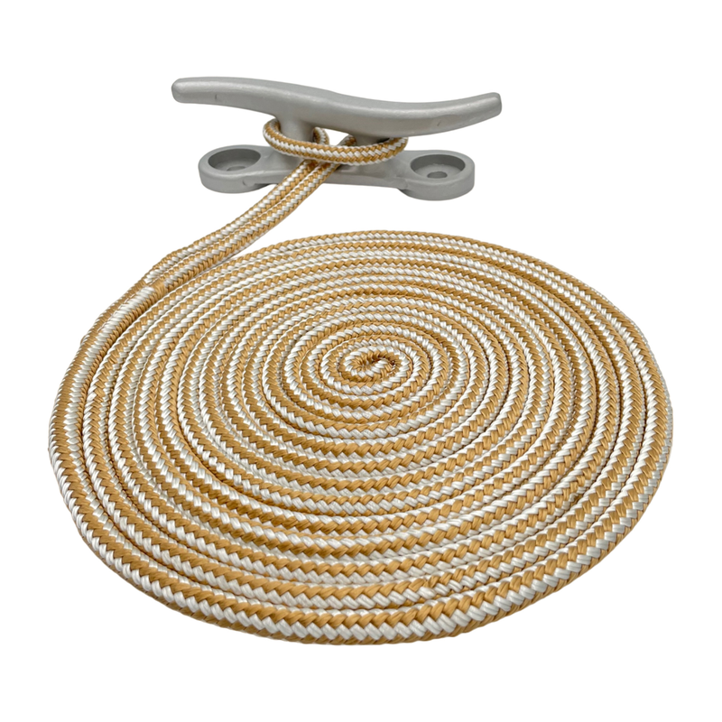 Titan Double Braid Nylon Dock Line - White Gold