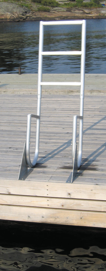 Dock Ladder - Dock Edge Wide Step Welded Aluminum Flip-Up 3, 4, 5 & 7 Step Options