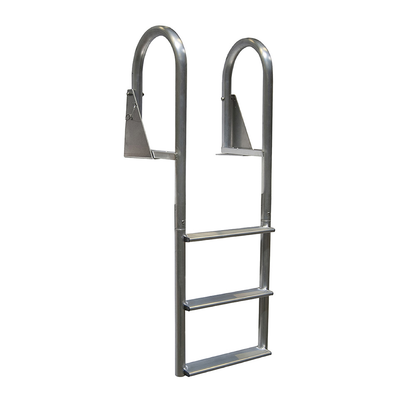 Dock Ladder - Dock Edge Wide Step Welded Aluminum Flip-Up 3, 4, 5 & 7 Step Options